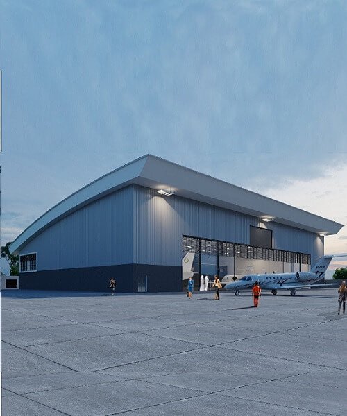 Prefabricated steel structure aviation hangar