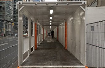 container temporary pedestrian walkway